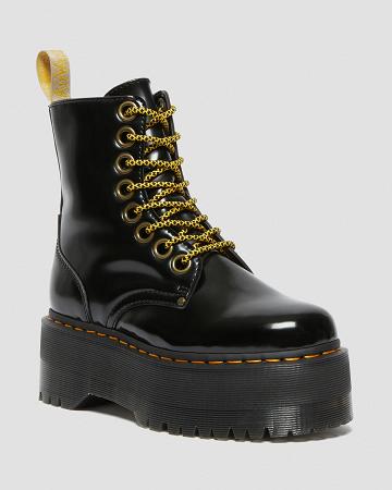 Dr Martens Vegan Jadon Max Platform Støvler Dame Sort | DK 263PJJ